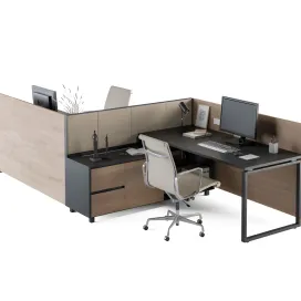 Office desk cream wood